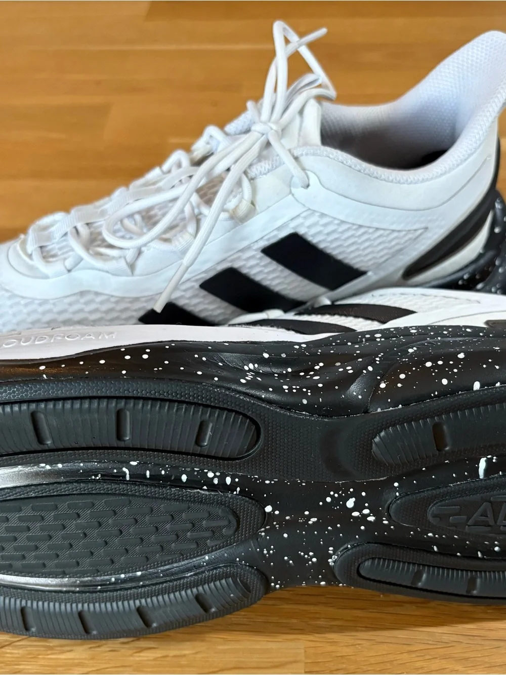 Adidas White Running Shoes with Black Accents